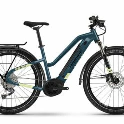 Haibike Trekking 5 MID Hybrid Electric Bike 2022, 27.5 Wheel, Bosch Performance - Blue/Canary