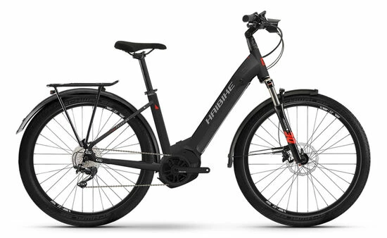 Haibike Trekking 6 LOW Hybrid Electric Bike 2022, Yamaha PW-ST, 630Wh - Black/Red Reflex 3 Haibike Trekking 6 LOW Hybrid Electric Bike 2022, Yamaha PW-ST, 630Wh - Black/Red Reflex