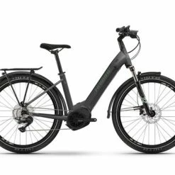 Haibike Trekking 7 LOW Hybrid Electric Bike 2022, Yamaha PW-ST, 630Wh - Black/Green