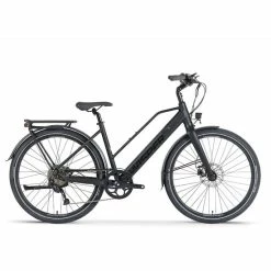 Wisper Tailwind Comfort LOW Crossbar Commuter Electric Bike 2023 - Black